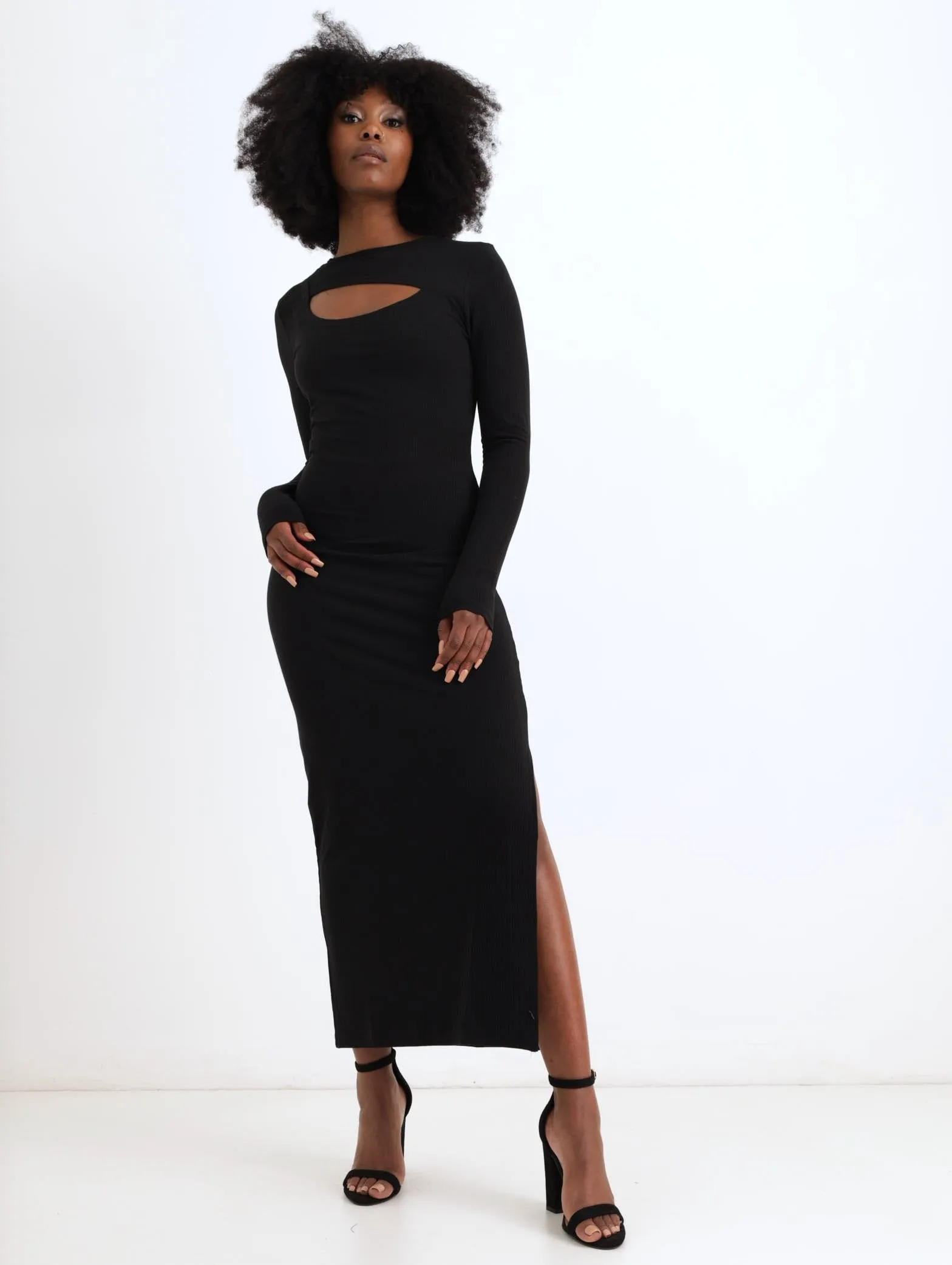 Ladies Rib Cutout Tube Dress - Black sold by Edgars