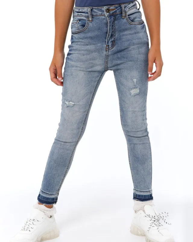 Big Girls Light Blue High Rise Fashion Skinny Denim Jean sold by Edgars