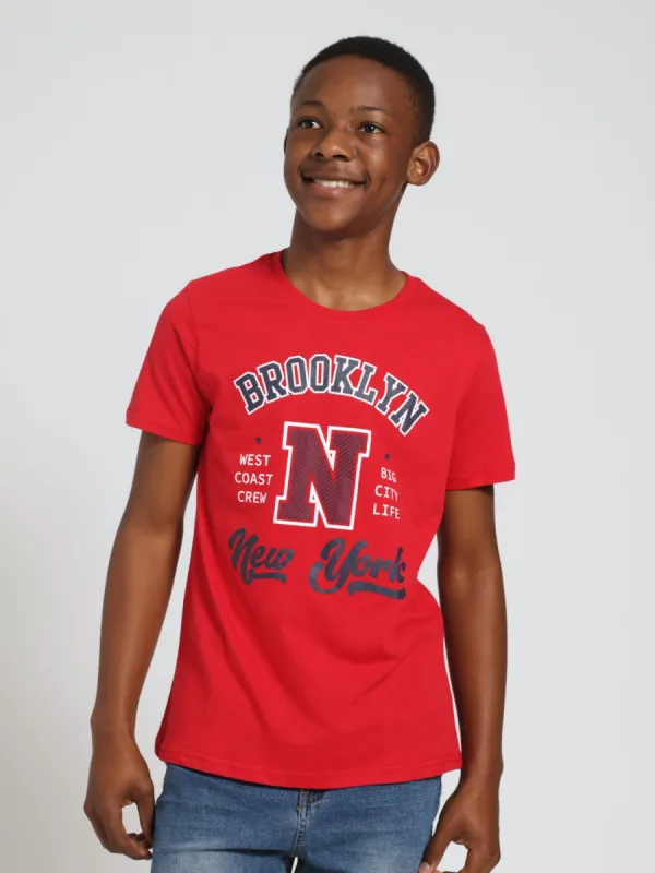 Boys Brooklyn Tee - Red sold by Edgars
