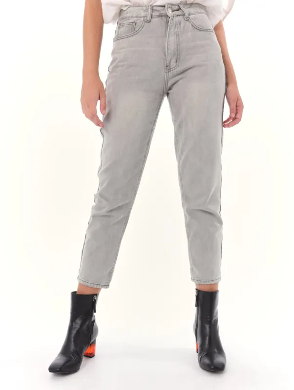 Ladies Grey Classic Mom Jean sold by Edgars
