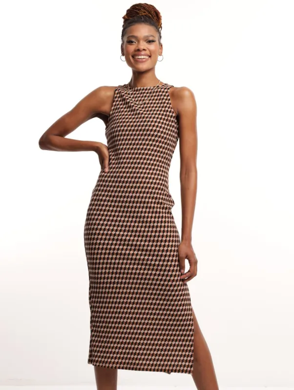Ladies Sleeveless Geo Midaxi Dress With Side Slits sold by Edgars