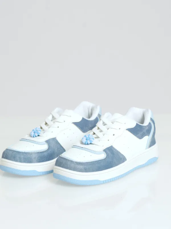 Girls Denim Colourblock Sneaker - Blue sold by Edgars