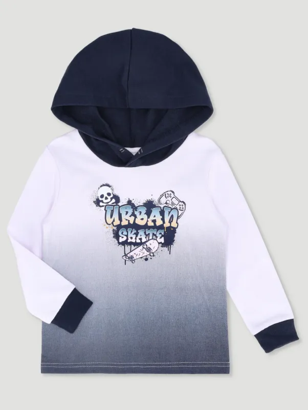 Pre-Boys Urban Ombre Hoody - Navy/White sold by Edgars