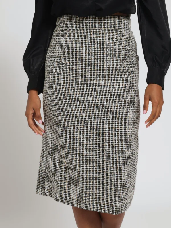 Tweed Pencil Skirt - Black sold by Edgars