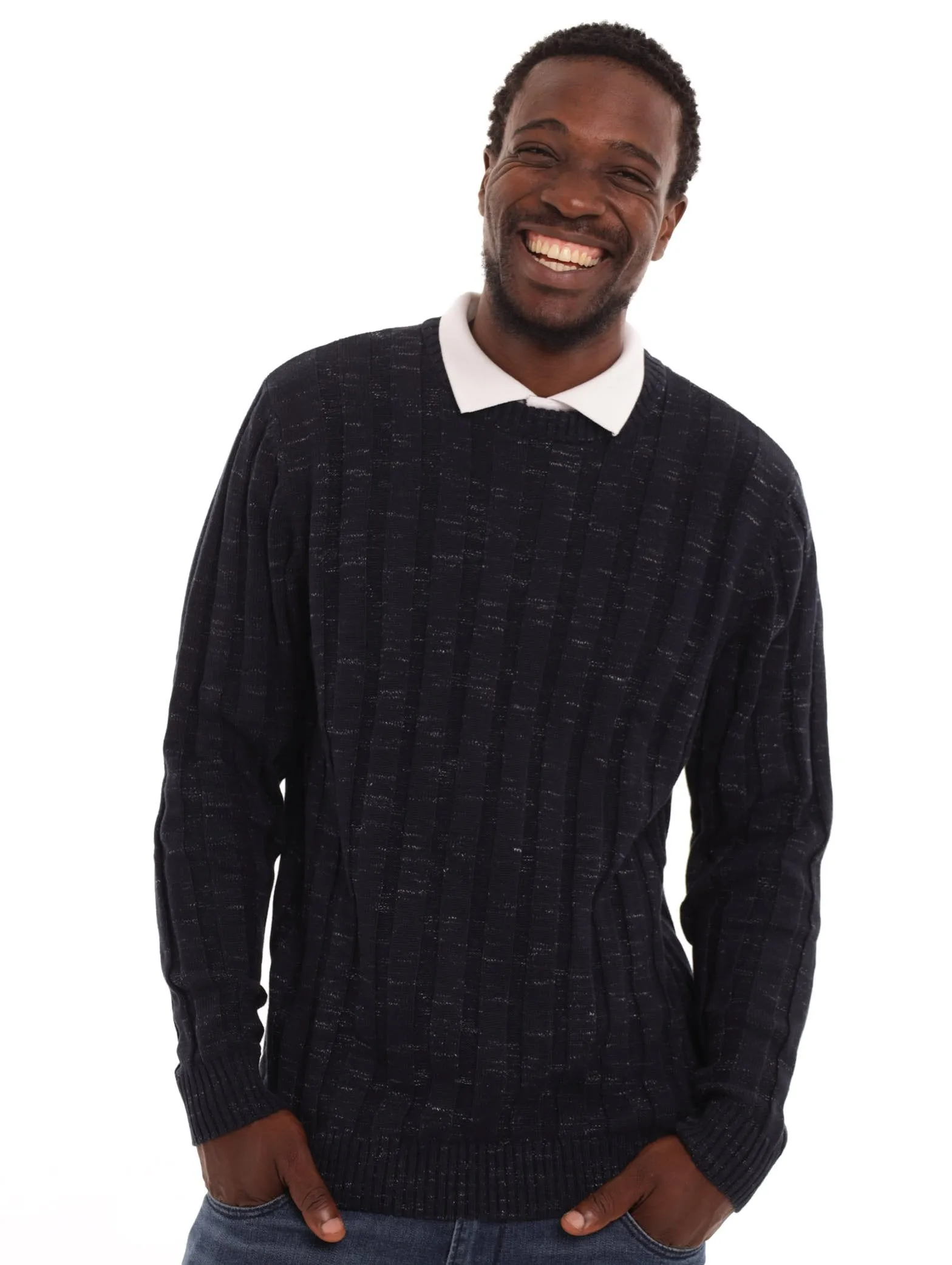 Men's Combo Rib Knit Top - Navy sold by Edgars