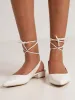 Ladies Pointed Slingback Lace-Up Block Heel - Off White sold by Edgars