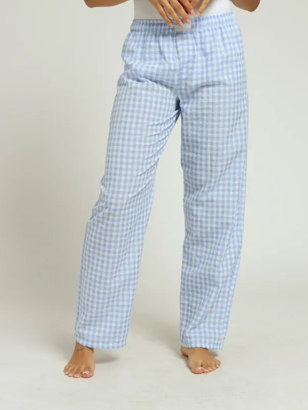 Gingham Check Woven Boxer Pants - Blue sold by Edgars