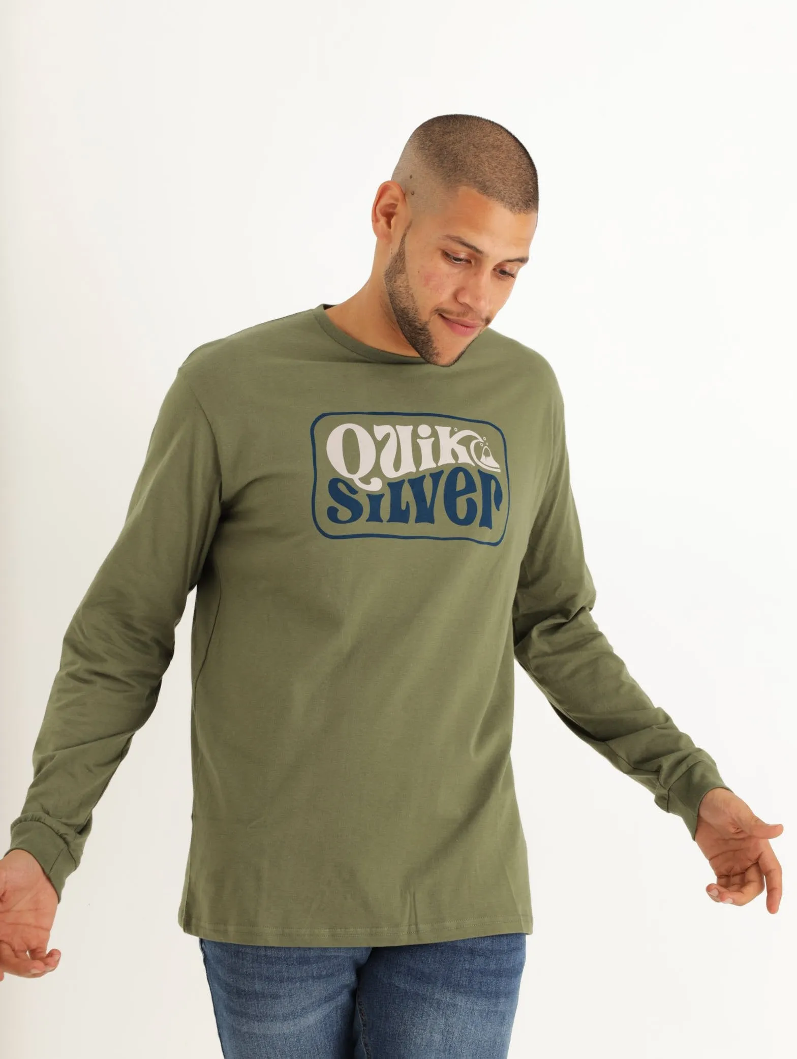 Men's Long Sleeve Getting Serious Tee - Green sold by Edgars