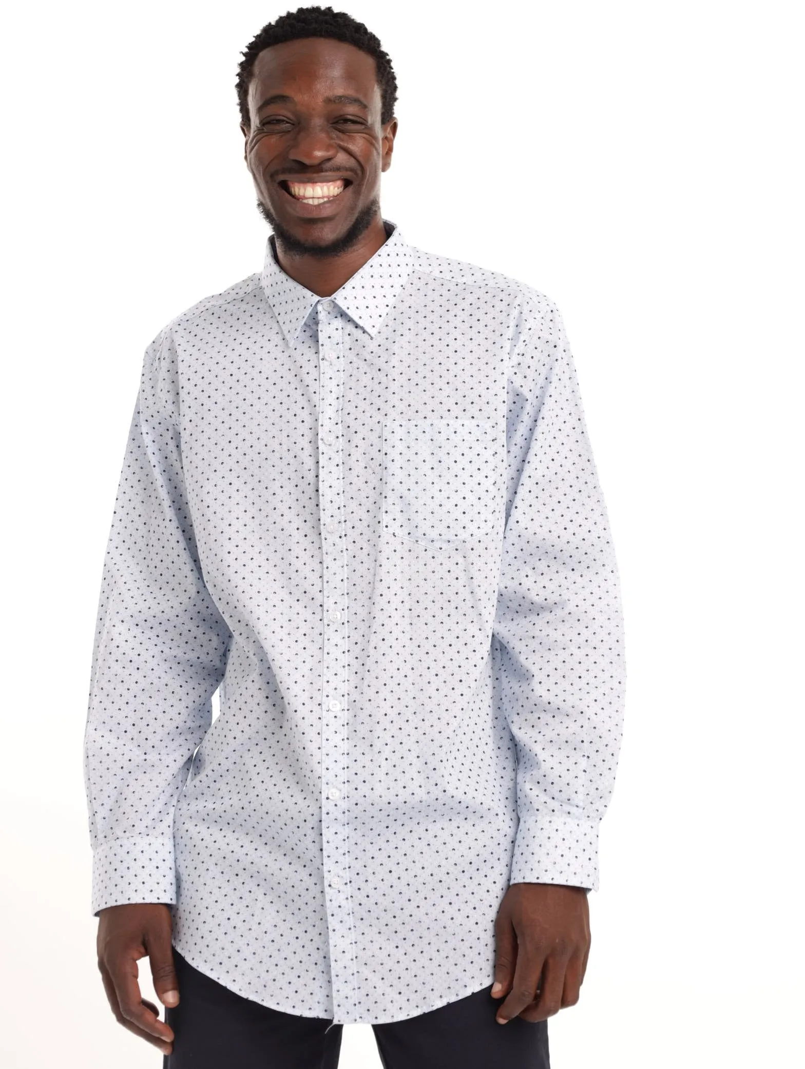 Men's Multi Dot Shirt - Light Blue sold by Edgars