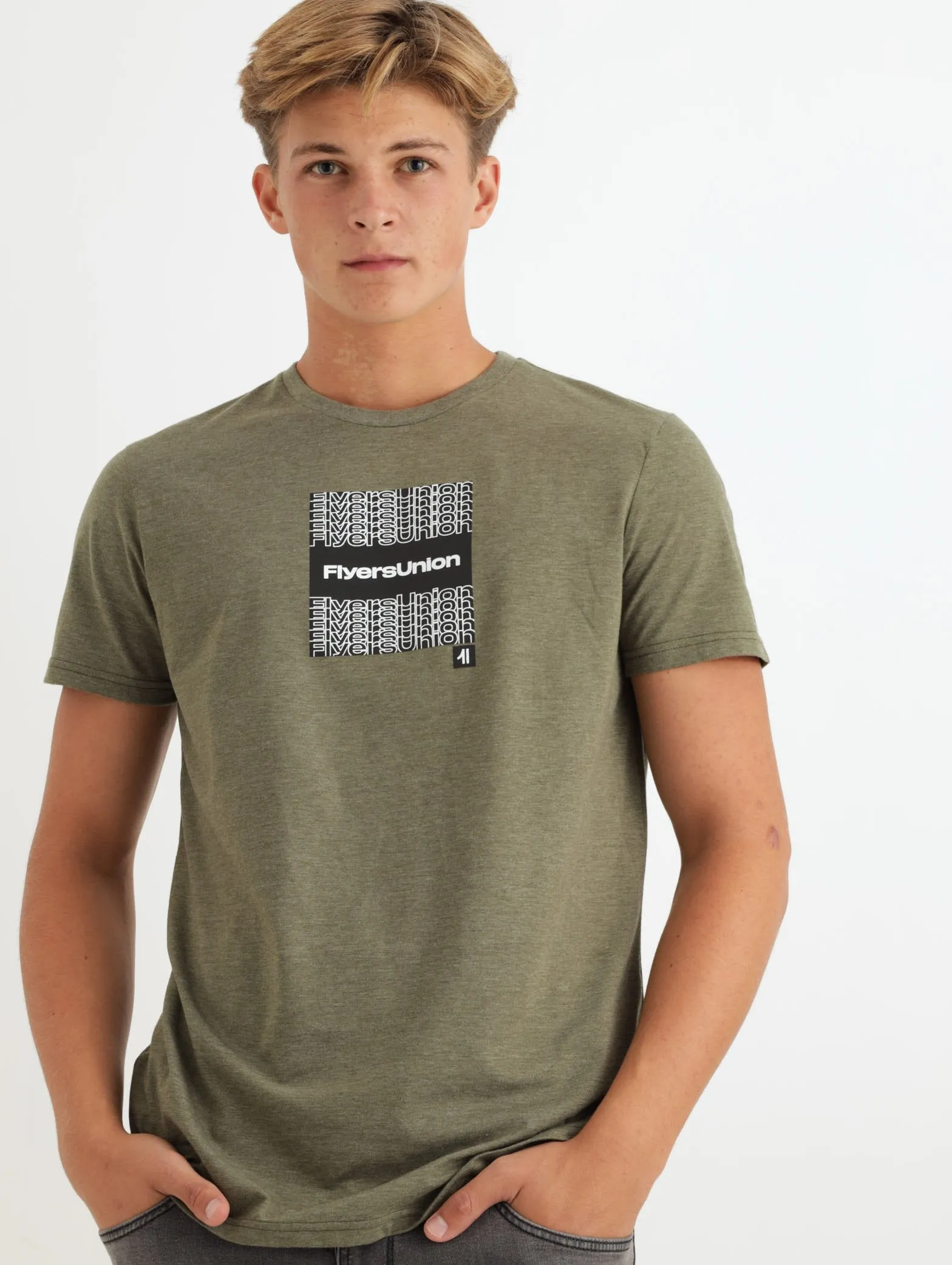 Men's Repeat Logo Tee - Olive sold by Edgars