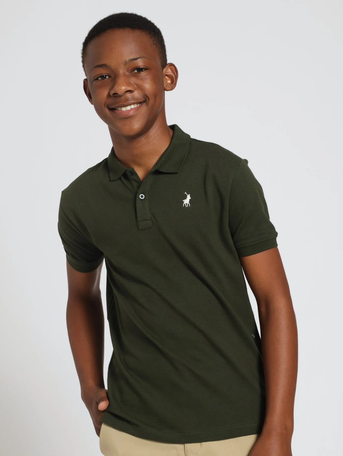 Boys Austin Golfer - Olive sold by Edgars