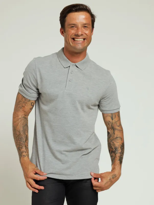 Basic Regular Fit Golfer - Grey Melange sold by Edgars 