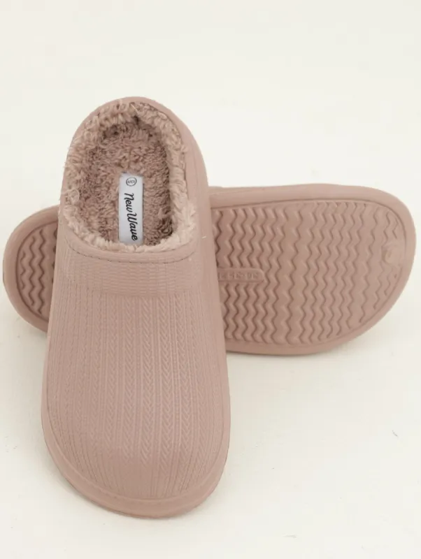Girls Fur Gator Slipper - Stone sold by Edgars