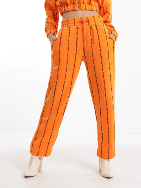 Ladies Striped Fleece Bottom - Orange sold by Edgars
