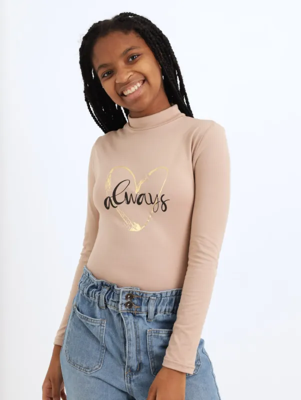 Girls Bodysuit Foil Print - Cinnamon sold by Edgars