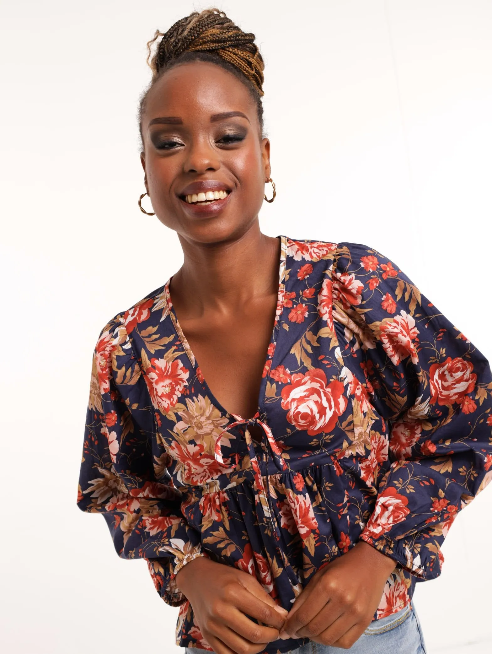 Ladies Yoke Detail Blouse - Floral sold by Edgars