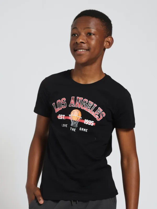 Boys LA Basketball Tee - Black sold by Edgars
