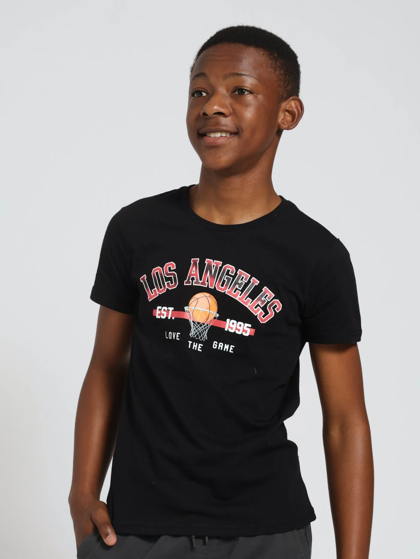 Boys LA Basketball Tee - Black sold by Edgars