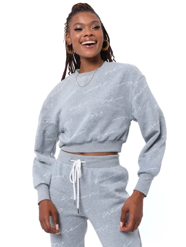 Ladies Woman Crew Pullover - Grey Melange sold by Edgars