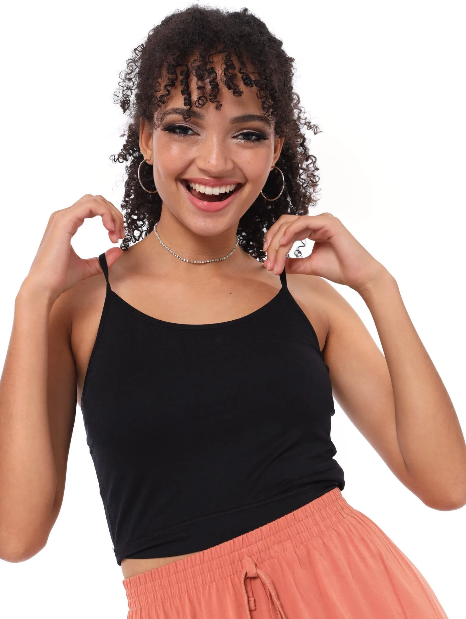 Ladies Seamless Cropped Tank - Black sold by Edgars