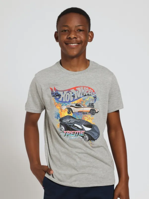 Boys Extreme Hot Wheels Tee - Grey Melange sold by Edgars