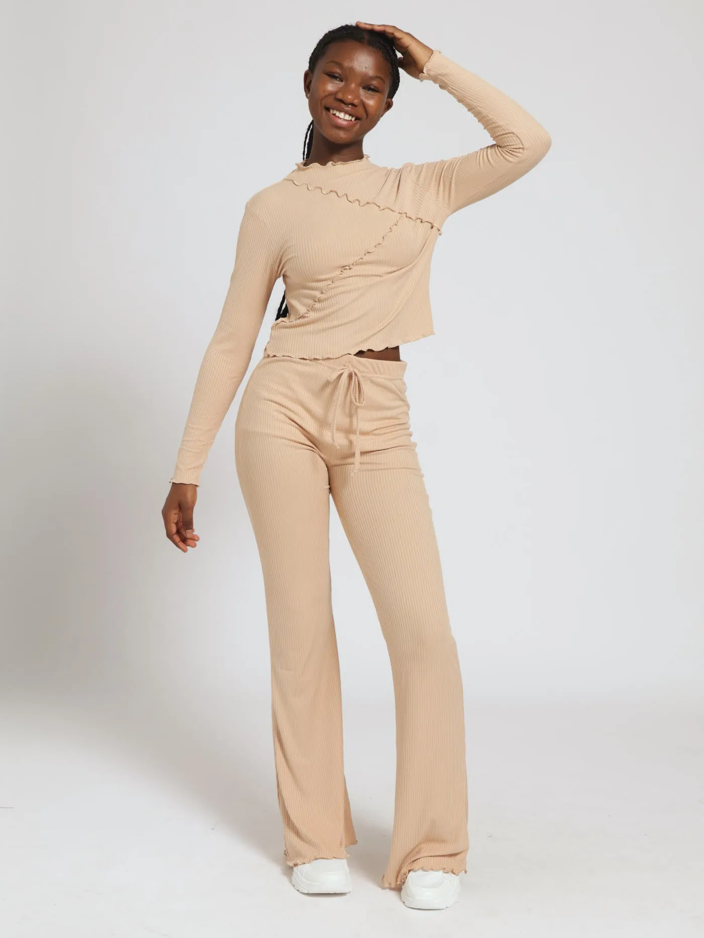 Girls Long Sleeve Rib Tee - Stone sold by Edgars product image thumbnail 4