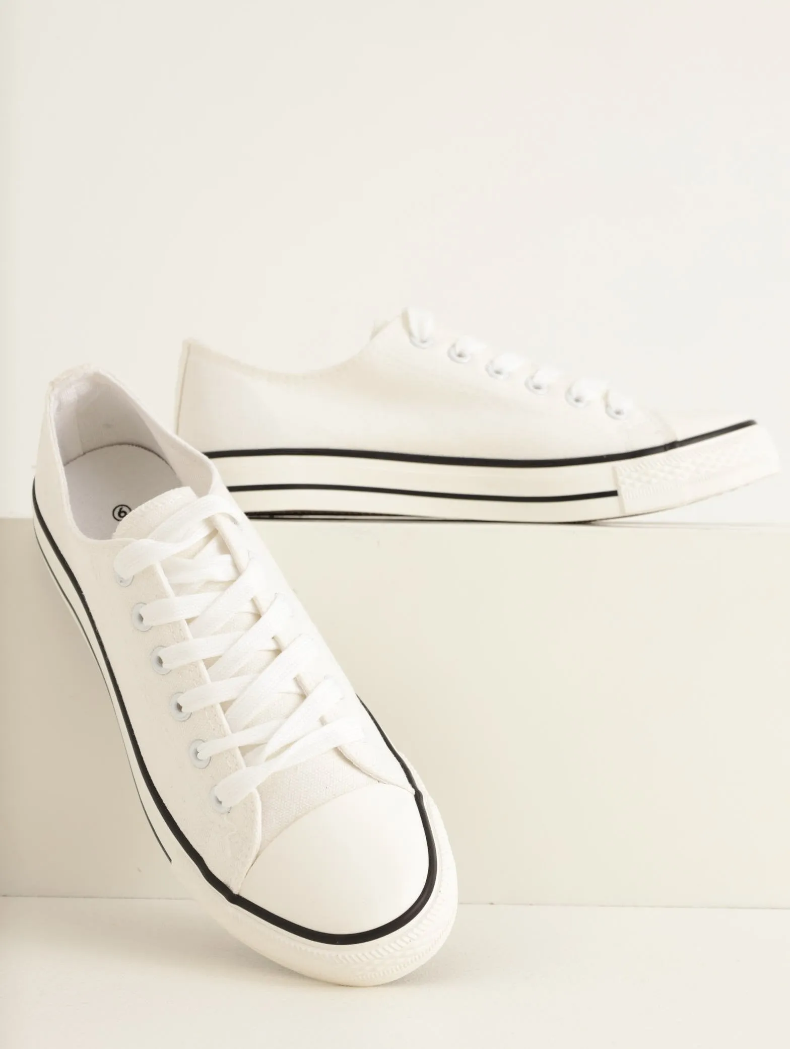 Ladies Plimsole Sneaker - White sold by Edgars