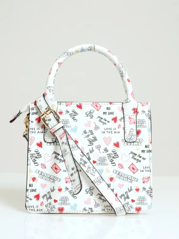 Love Print Square Tote Bag sold by Edgars