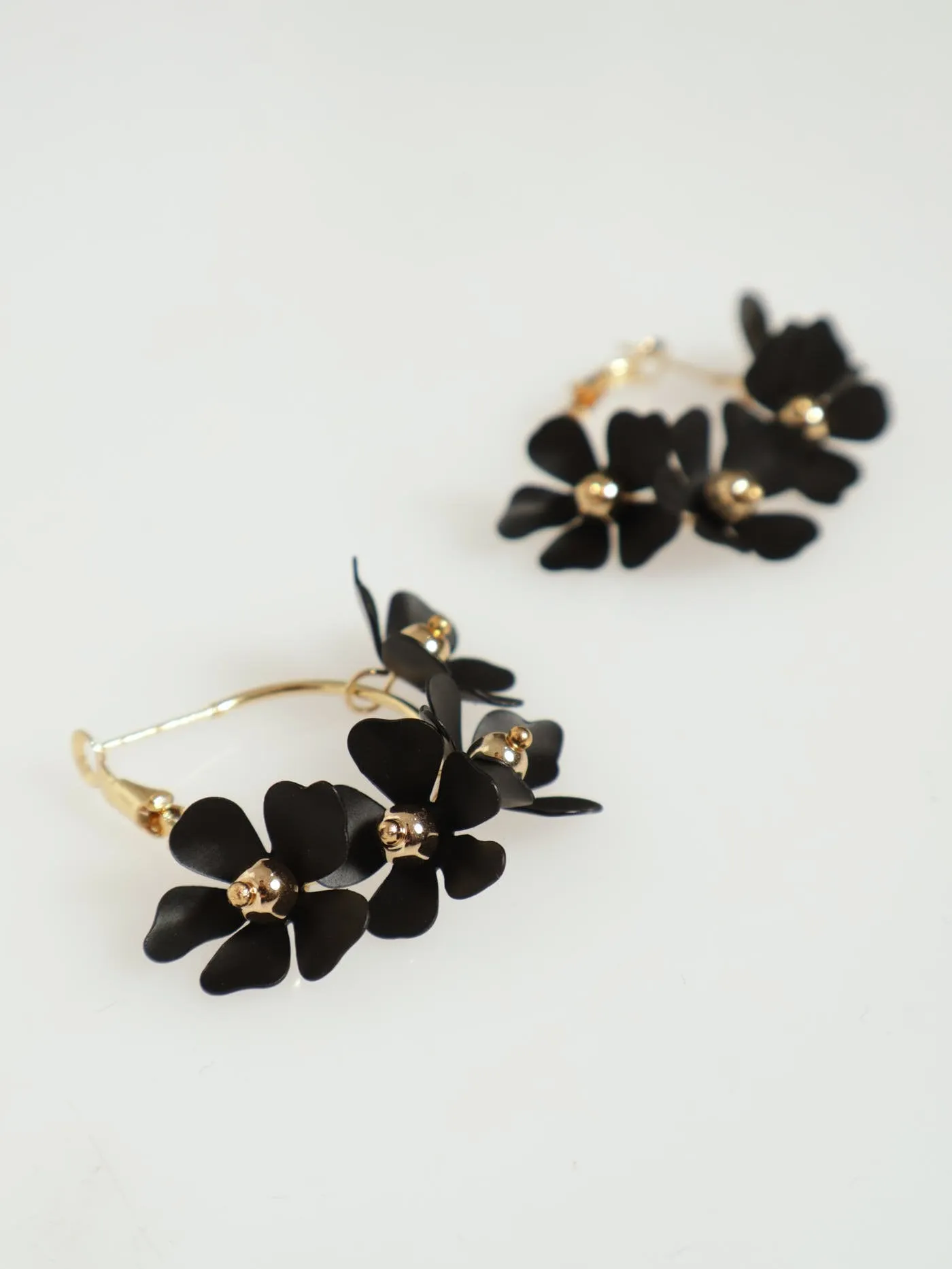 Matte Flower Hoop Earrings - Gold sold by Edgars product image thumbnail 2