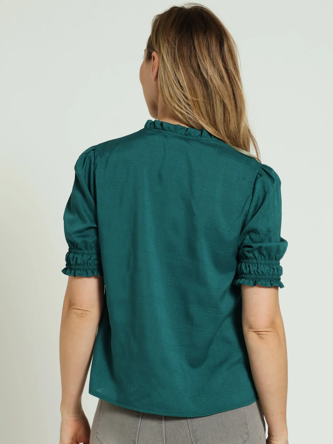 Tie Up Puff Sleeve Blouse - Teal sold by Edgars product image thumbnail 4