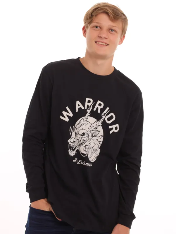 Men's Long Sleeve Dragon Tee - Black sold by Edgars