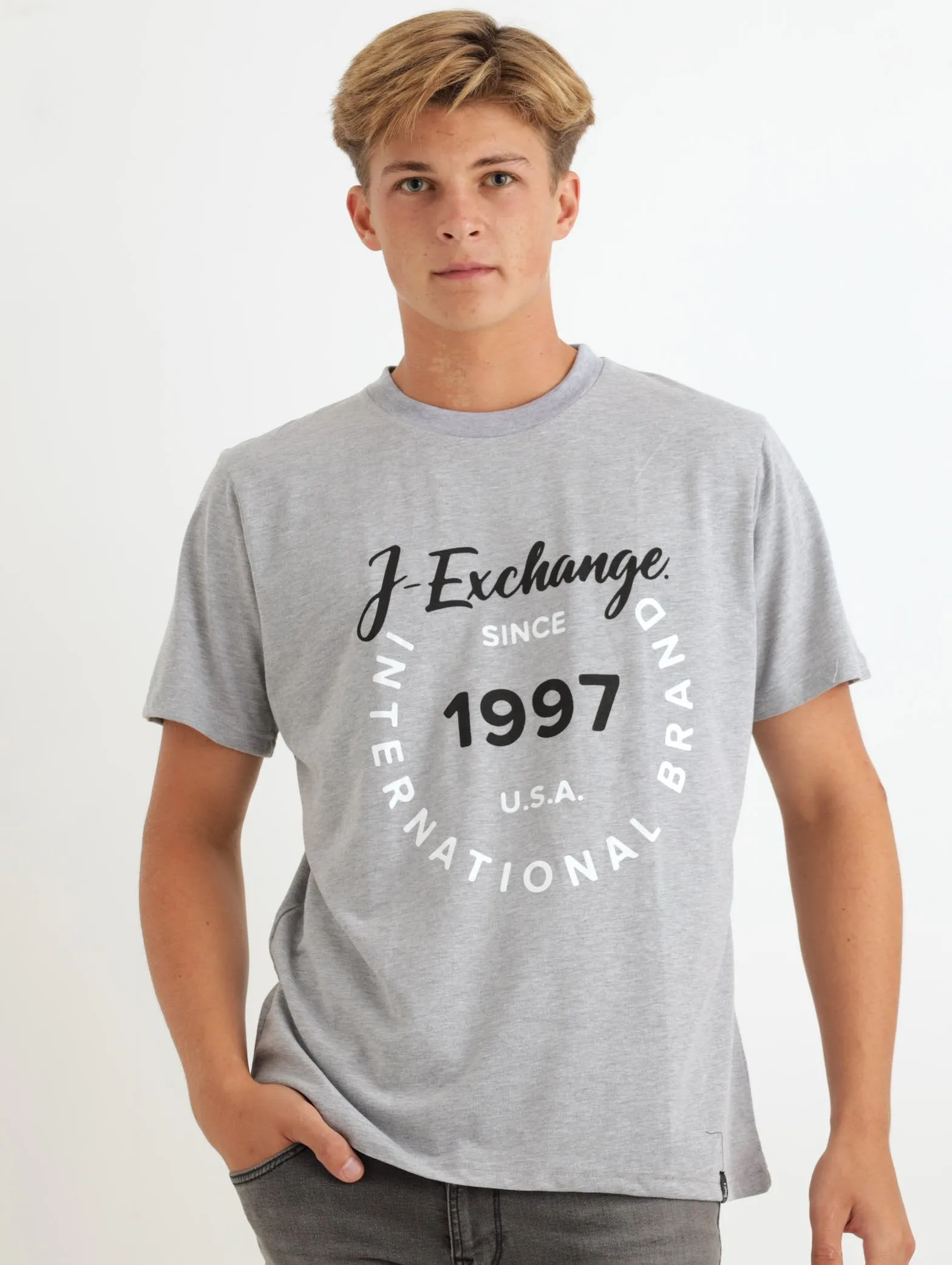 Men's Script Icon Tee - Grey Melange sold by Edgars