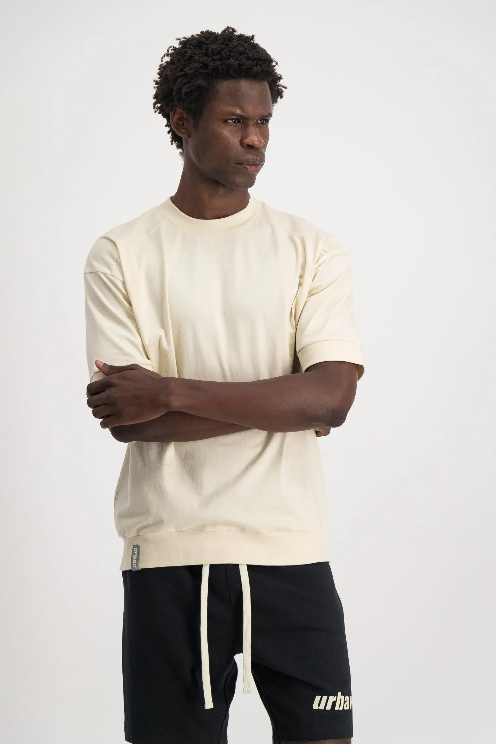 Men's Oversized Printed Branded Tee - Bone sold by Edgars