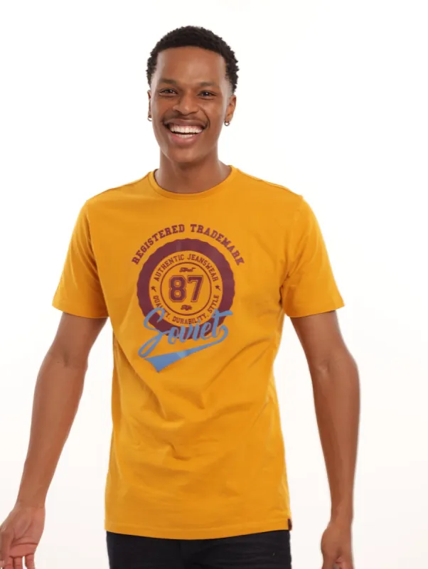 Men's Soviet Trafford Tee - Mustard sold by Edgars
