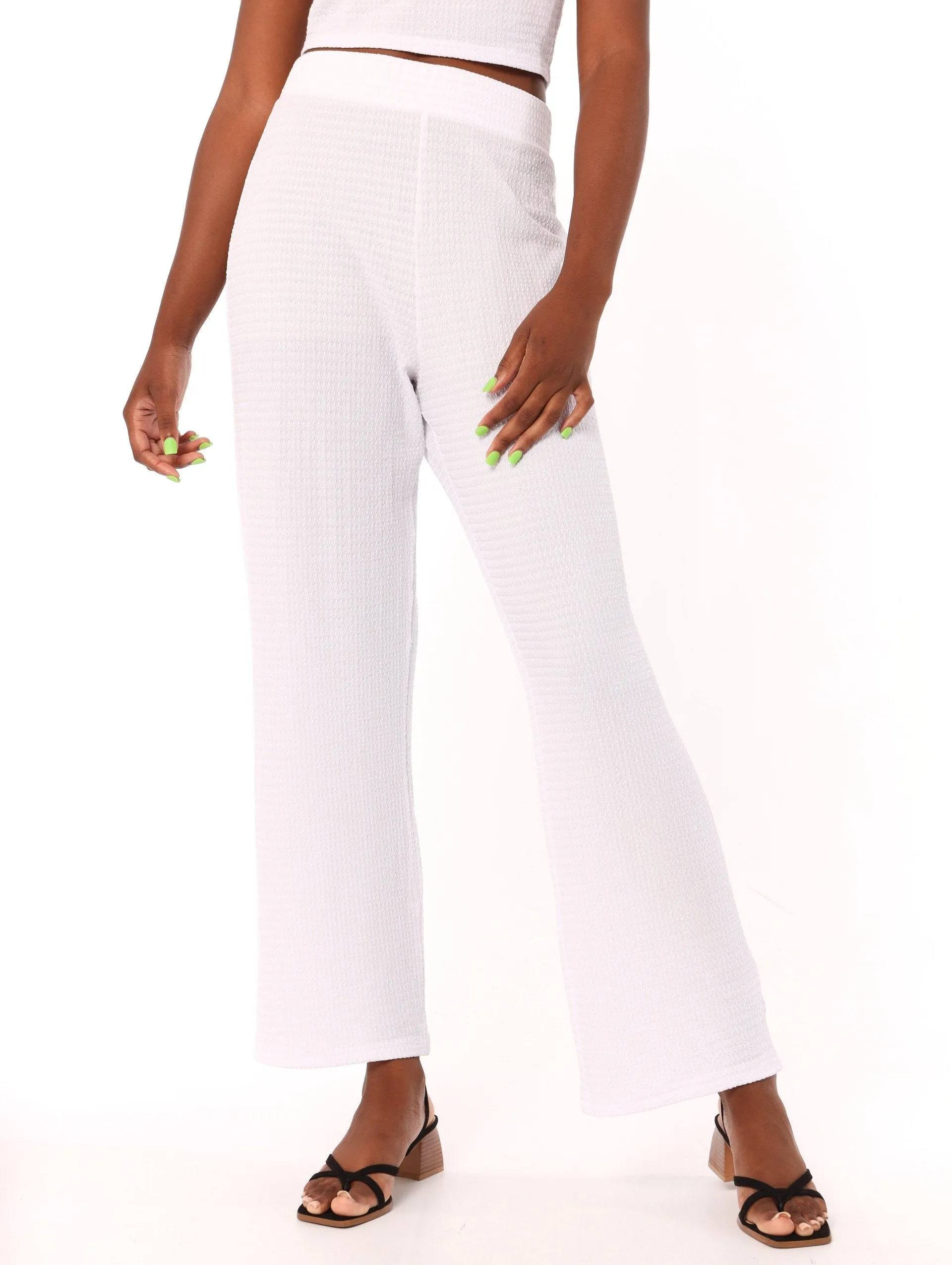 Ladies Wideleg Lounge Pant - White sold by Edgars