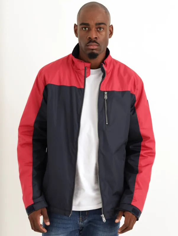 Men's Color Block Jacket - Navy/Red sold by Edgars