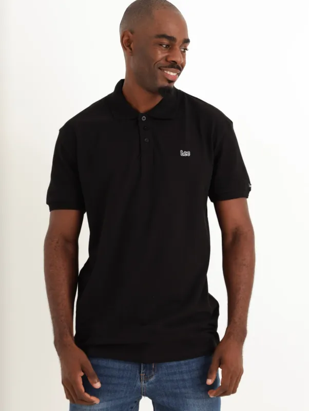 Men's Logo Golfer - Black sold by Edgars