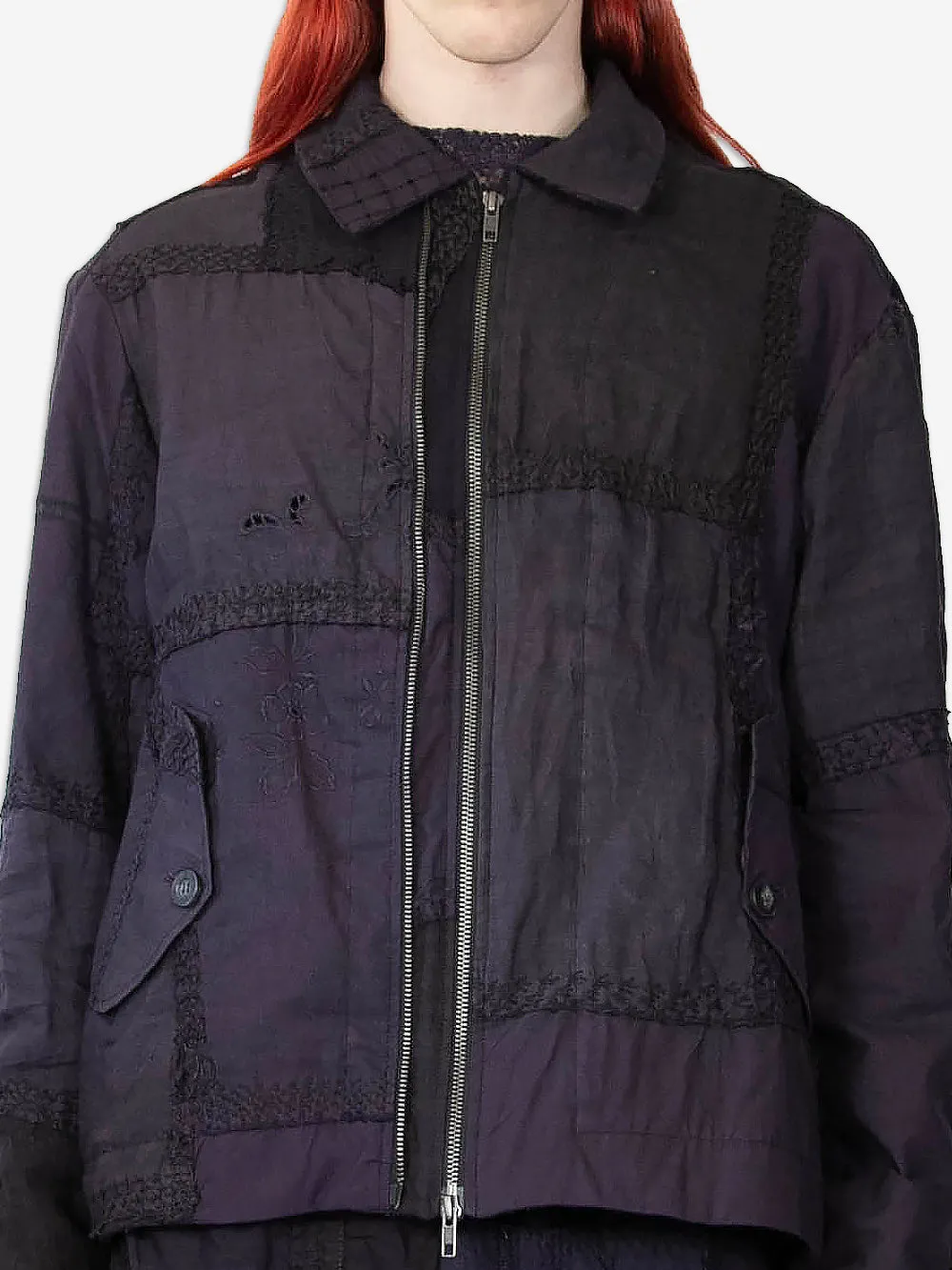 1920s Embroidered Re-Patch Double Zip Jacket sold by By Walid product image thumbnail 2