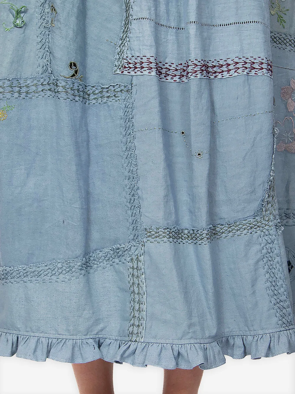 1920s Embroidered Re-Patch Linen Tala Skirt sold by By Walid product image thumbnail 3