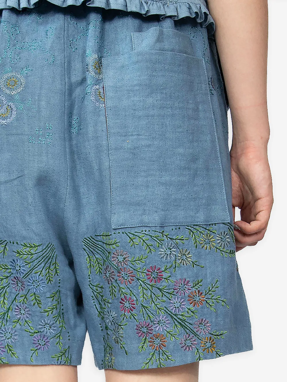 1920s Embroidered Linen Blaze Shorts sold by By Walid product image thumbnail 2