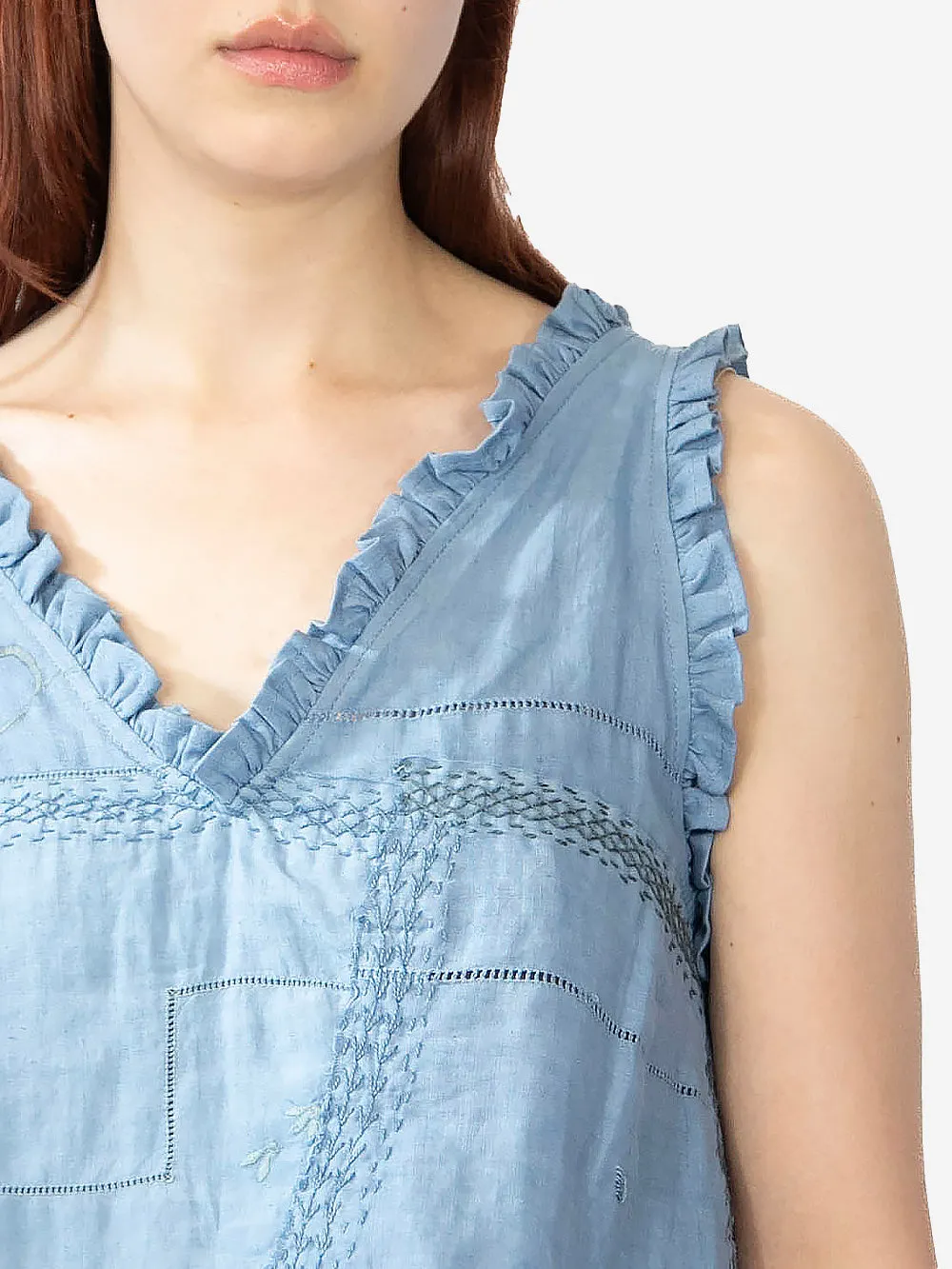 Vintage Embroidered Linen Hana Top sold by By Walid product image thumbnail 3