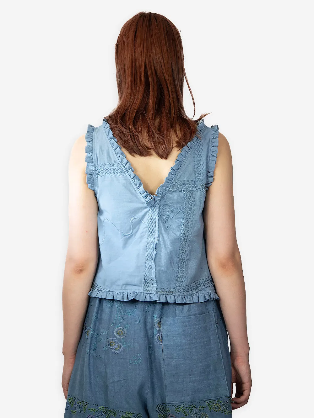 Vintage Embroidered Linen Hana Top sold by By Walid product image thumbnail 4