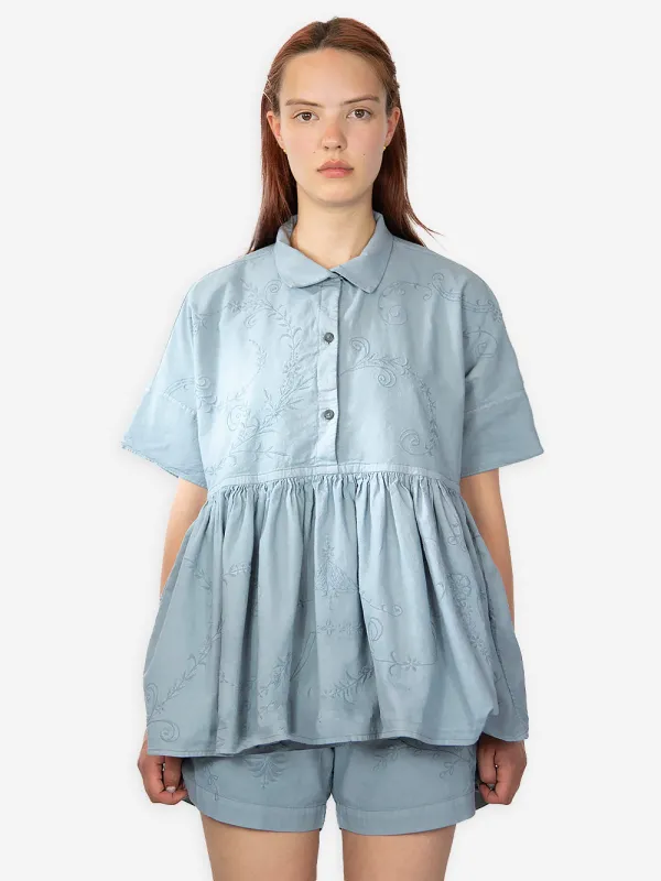 Vintage Embroidered Poplin April Top sold by By Walid