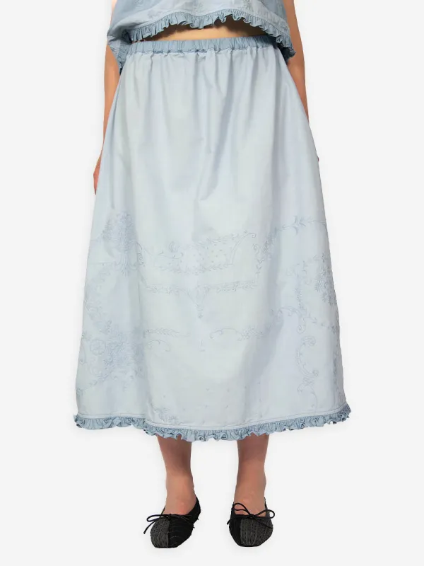 Vintage Embroidered Poplin Tala Skirt sold by By Walid