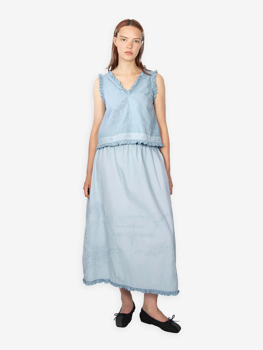 Vintage Embroidered Poplin Tala Skirt sold by By Walid product image thumbnail 3