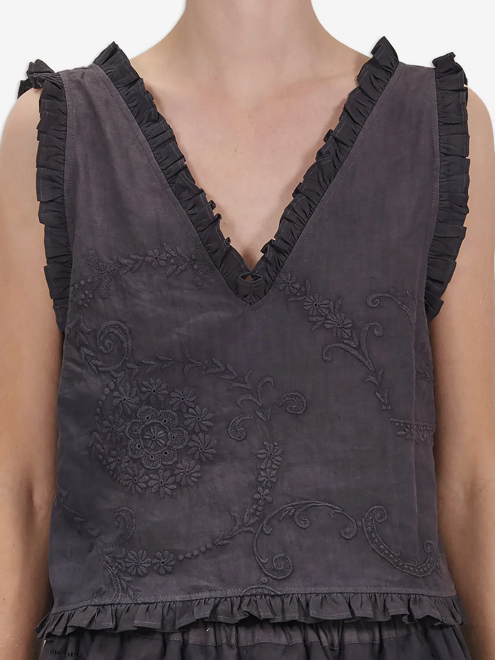 Vintage Embroidered Poplin Hana Top sold by By Walid product image thumbnail 2