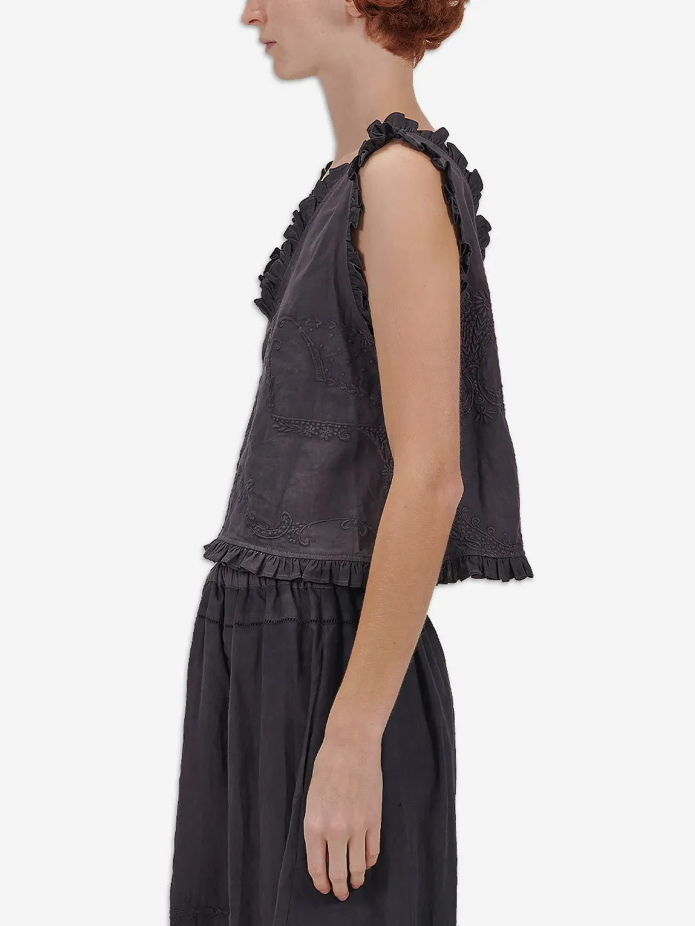 Vintage Embroidered Poplin Hana Top sold by By Walid product image thumbnail 4