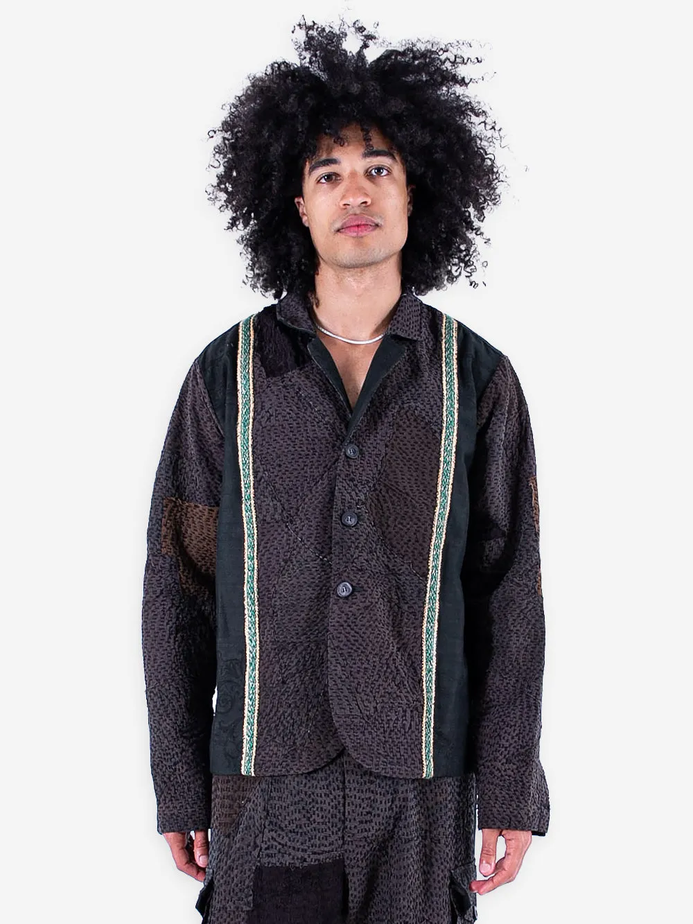 Patchworked Vintage Silks Wilde Jacket sold by By Walid