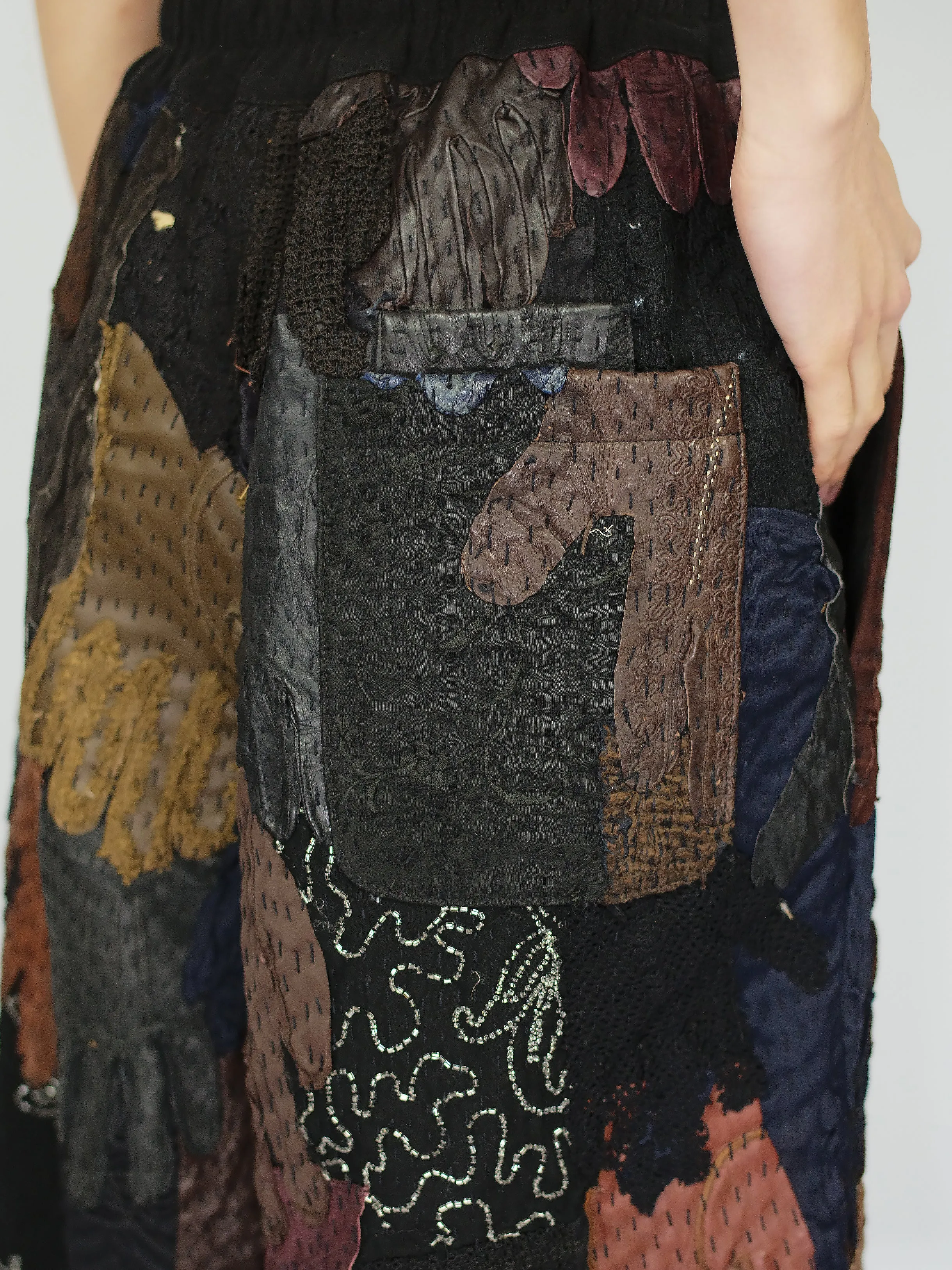 19th Century Embroidered & Vintage Gloves Bermuda Shorts sold by By Walid product image thumbnail 2