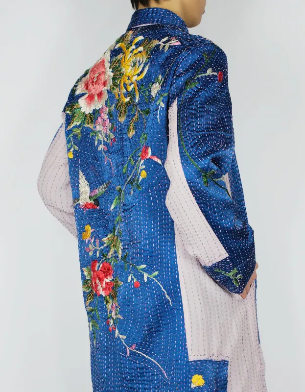 Antique Embroidered Silk Kimono Duster Coat sold by By Walid